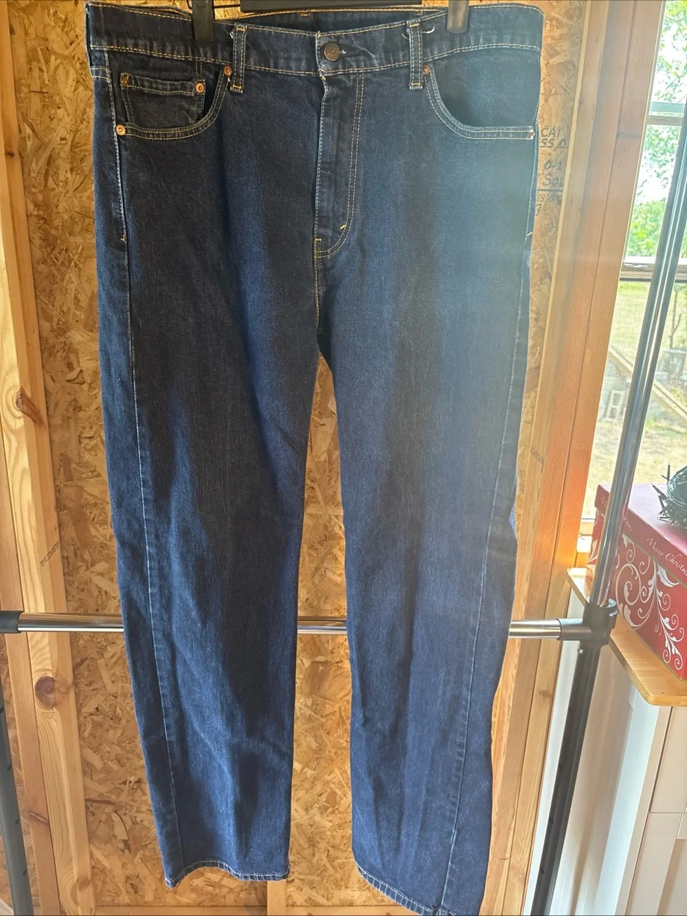 Levi's Men's Dark Indigo Straight Jeans 38x34